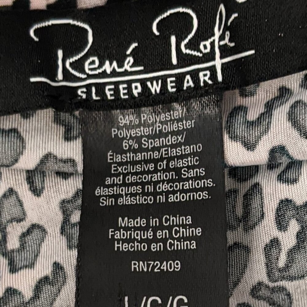 Women's Rene Rofe Sleepwear Large Robe Stretch Animal Leopard Print Soft Comfy - Picture 5 of 5